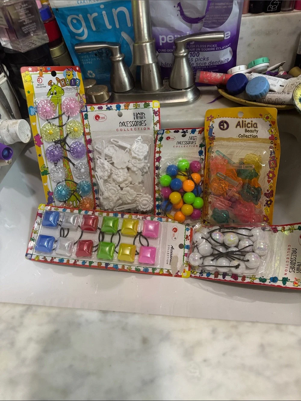 Girls barrettes and hair ball bundle